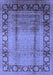 Machine Washable Oriental Blue Industrial Rug, wshurb862blu