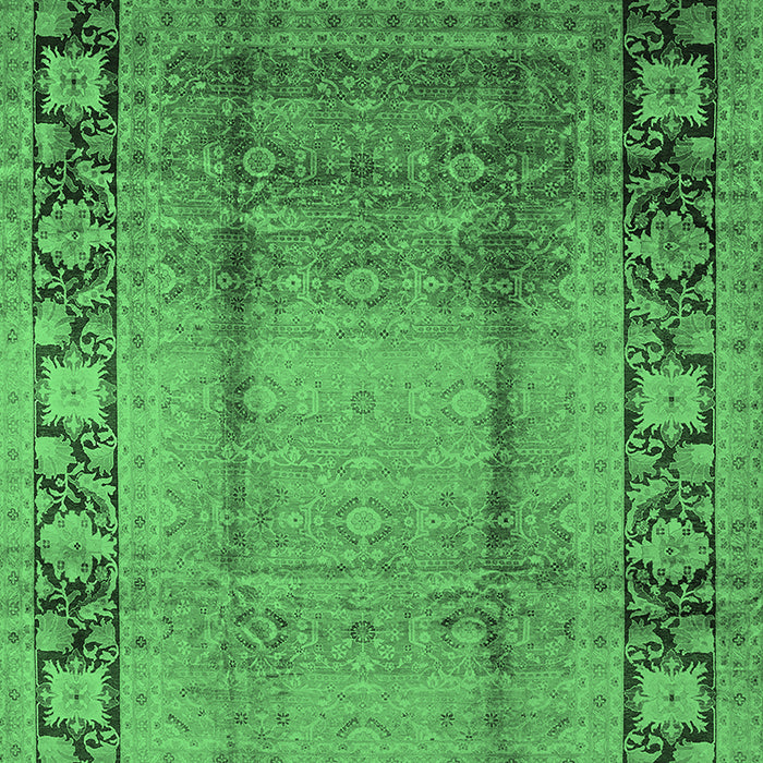 Machine Washable Oriental Emerald Green Industrial Area Rugs, wshurb862emgrn