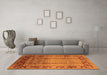 Machine Washable Oriental Orange Industrial Area Rugs in a Living Room, wshurb862org