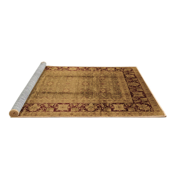Sideview of Machine Washable Oriental Brown Industrial Rug, wshurb862brn