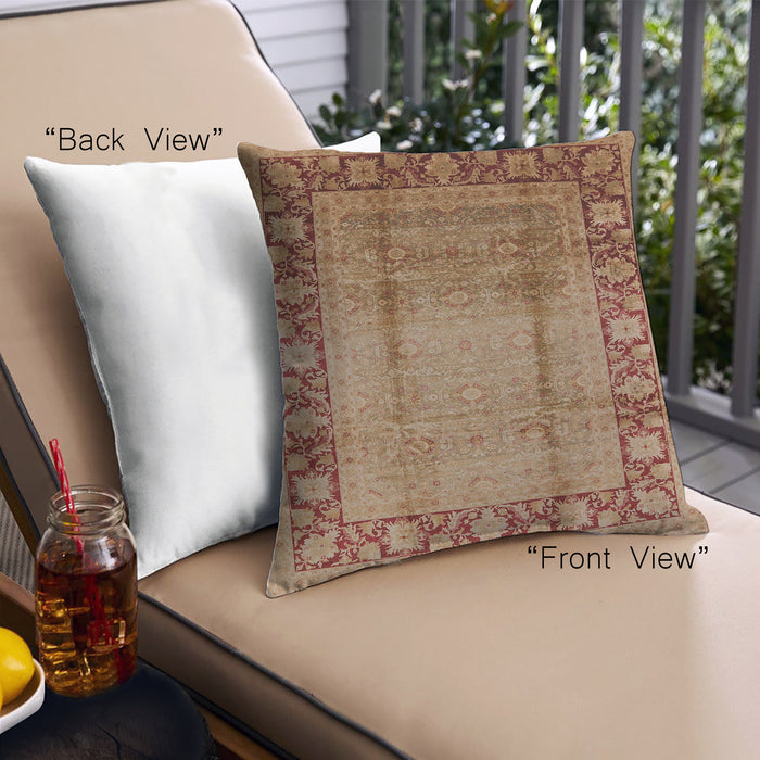 Front View of Mid-Century Modern Urban Square Mahogany Brown Throw Pillow, 18 inch by 18 inch, pwurb862