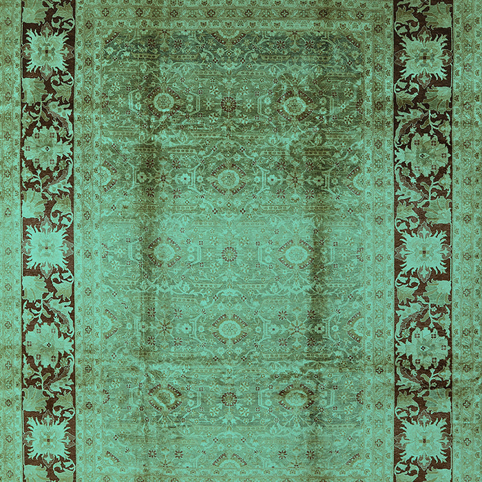 Machine Washable Oriental Turquoise Industrial Area Rugs, wshurb862turq