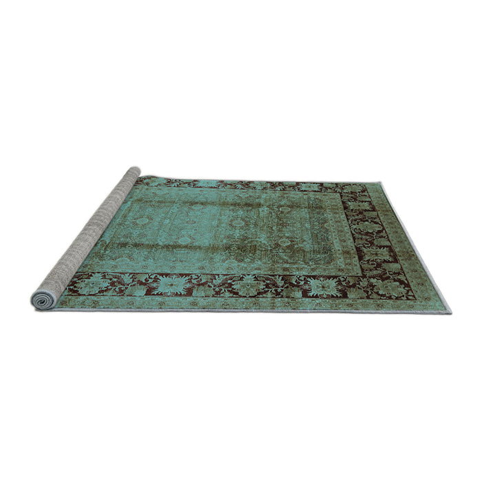 Sideview of Machine Washable Oriental Light Blue Industrial Rug, wshurb862lblu