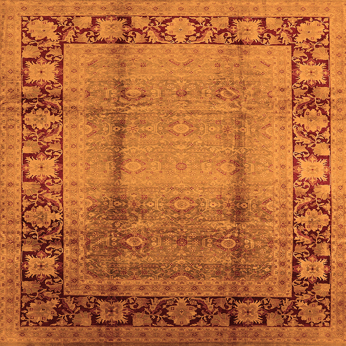 Square Oriental Orange Industrial Rug, urb862org