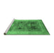 Sideview of Machine Washable Oriental Emerald Green Industrial Area Rugs, wshurb863emgrn