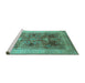 Sideview of Machine Washable Oriental Turquoise Industrial Area Rugs, wshurb863turq