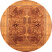 Round Oriental Orange Industrial Rug, urb863org