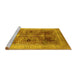 Sideview of Machine Washable Oriental Yellow Industrial Rug, wshurb863yw