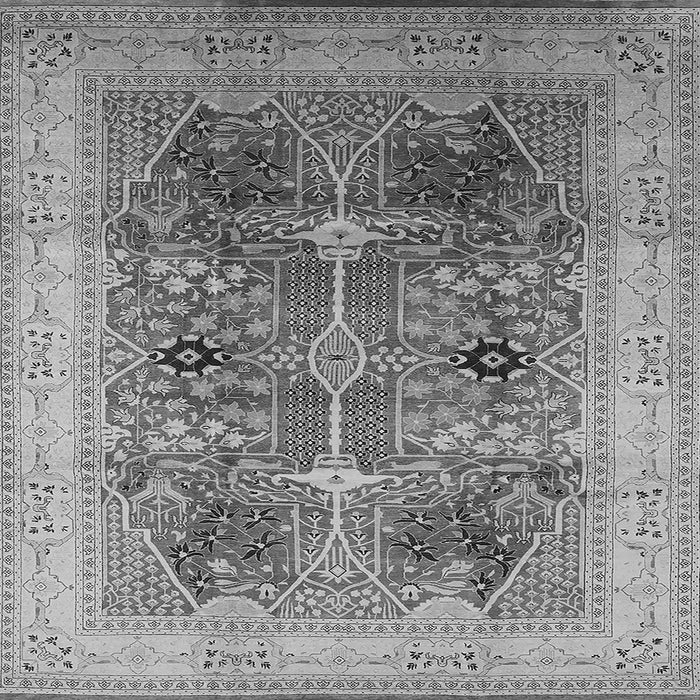 Square Machine Washable Oriental Gray Industrial Rug, wshurb863gry