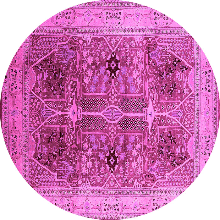 Round Oriental Pink Industrial Rug, urb863pnk