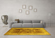 Machine Washable Oriental Yellow Industrial Rug in a Living Room, wshurb863yw