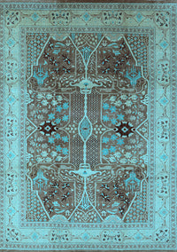 Oriental Light Blue Industrial Rug, urb863lblu