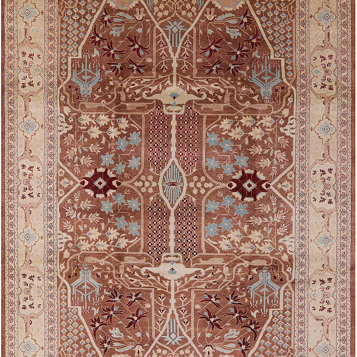 Mid-Century Modern Mahogany Brown Oriental Rug, urb863