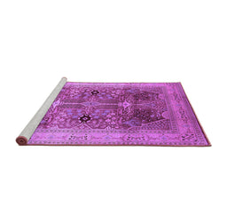 Sideview of Machine Washable Oriental Purple Industrial Area Rugs, wshurb863pur