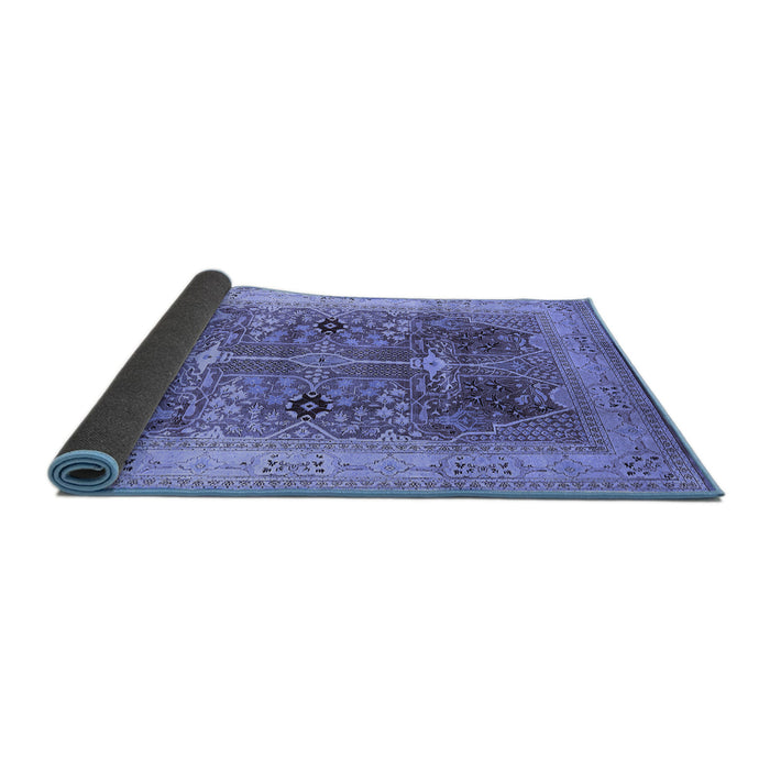 Sideview of Oriental Blue Industrial Rug, urb863blu
