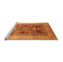 Sideview of Machine Washable Oriental Orange Industrial Area Rugs, wshurb863org