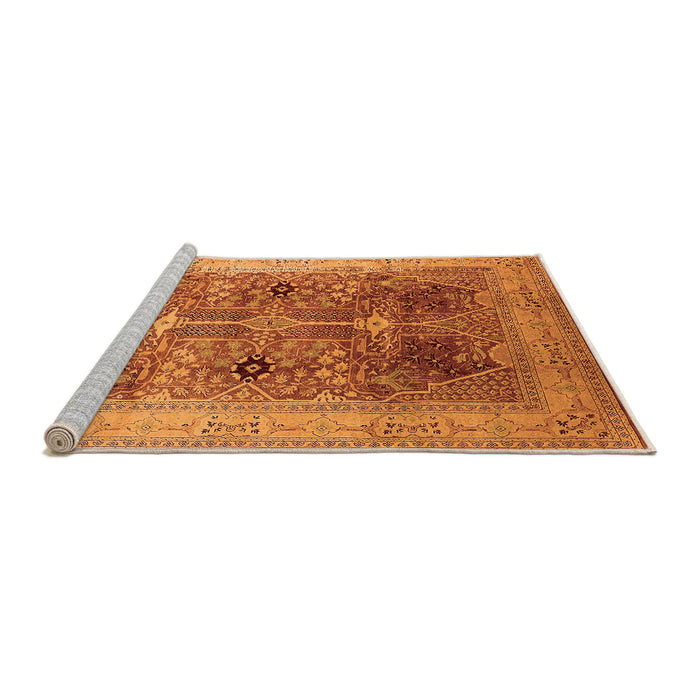 Sideview of Machine Washable Oriental Orange Industrial Area Rugs, wshurb863org
