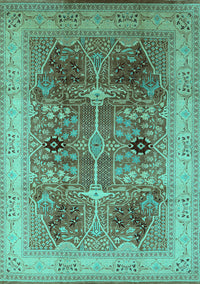 Oriental Turquoise Industrial Rug, urb863turq