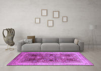 Machine Washable Oriental Purple Industrial Rug, wshurb863pur