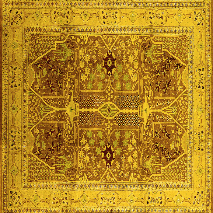 Square Oriental Yellow Industrial Rug, urb863yw