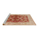 Sideview of Machine Washable Industrial Modern Yellow Rug, wshurb864