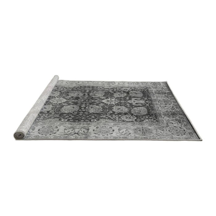 Sideview of Machine Washable Oriental Gray Industrial Rug, wshurb864gry