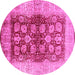 Round Oriental Pink Industrial Rug, urb864pnk