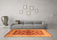 Machine Washable Oriental Orange Industrial Rug, wshurb864org