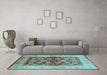 Machine Washable Oriental Light Blue Industrial Rug in a Living Room, wshurb864lblu