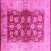 Square Machine Washable Oriental Pink Industrial Rug, wshurb864pnk