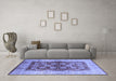 Machine Washable Oriental Blue Industrial Rug in a Living Room, wshurb864blu