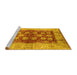 Sideview of Machine Washable Oriental Yellow Industrial Rug, wshurb864yw