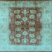 Square Oriental Light Blue Industrial Rug, urb864lblu