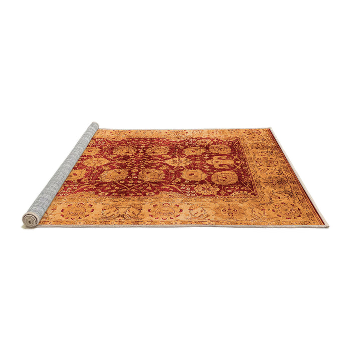 Sideview of Machine Washable Oriental Orange Industrial Area Rugs, wshurb864org