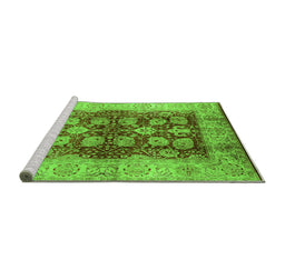 Sideview of Machine Washable Oriental Green Industrial Area Rugs, wshurb864grn