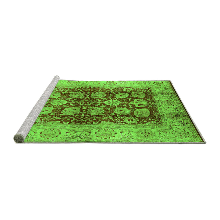 Sideview of Machine Washable Oriental Green Industrial Area Rugs, wshurb864grn