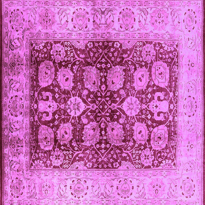 Square Machine Washable Oriental Purple Industrial Area Rugs, wshurb864pur