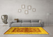 Machine Washable Oriental Yellow Industrial Rug in a Living Room, wshurb864yw