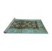 Sideview of Machine Washable Oriental Light Blue Industrial Rug, wshurb864lblu