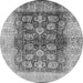 Round Oriental Gray Industrial Rug, urb864gry