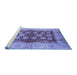 Sideview of Machine Washable Oriental Blue Industrial Rug, wshurb864blu