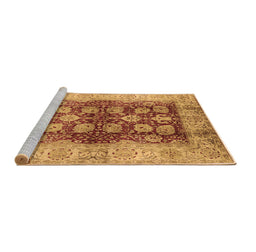 Sideview of Machine Washable Oriental Brown Industrial Rug, wshurb864brn