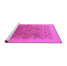 Sideview of Machine Washable Oriental Pink Industrial Rug, wshurb865pnk