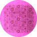 Round Oriental Pink Industrial Rug, urb865pnk