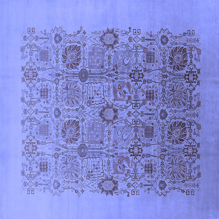 Square Oriental Blue Industrial Rug, urb865blu