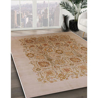 Mid-Century Modern Light Brown Oriental Rug, urb865