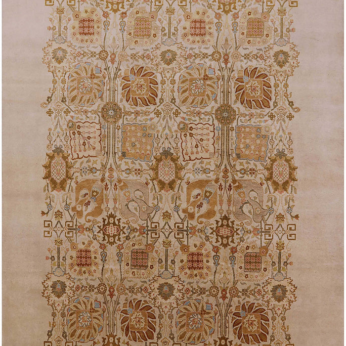 Mid-Century Modern Light Brown Oriental Rug, urb865
