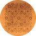 Round Oriental Orange Industrial Rug, urb865org