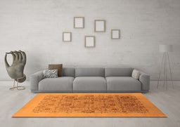 Machine Washable Oriental Orange Industrial Area Rugs in a Living Room, wshurb865org