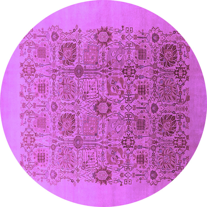 Round Oriental Purple Industrial Rug, urb865pur